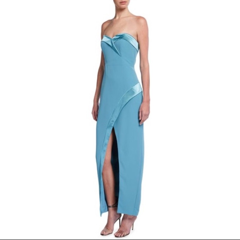 Blue Heaven Strapless Slit Gown